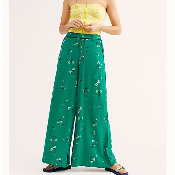 Free People Pants - Free People Lucky Green Bennie Pants